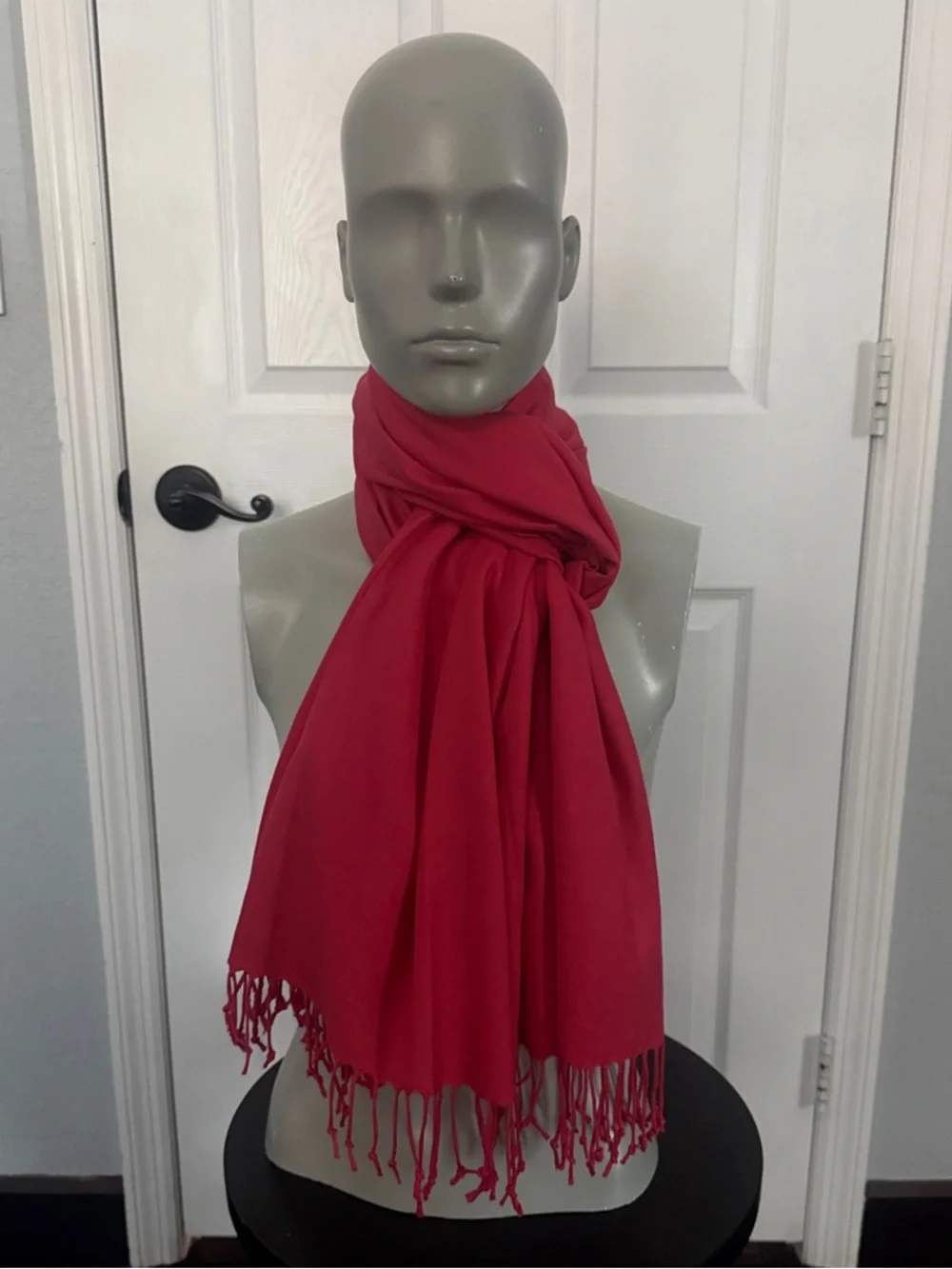 Vibrant Pink Fringe Shawl Wrap - Lightweight Women's Scarf